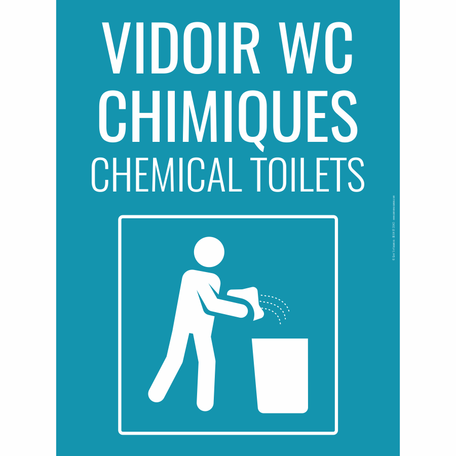 Panneau: Vidoir wc chimique- Signalétique camping - sanit36